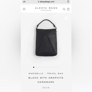 Alesya Bags Maribelle travel bag- black with graphite hardware